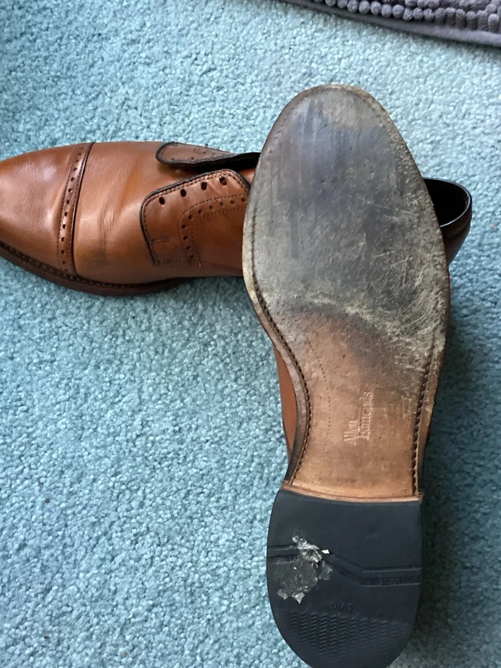 Allen Edmonds Tan Leather Cap-Toe Derbys